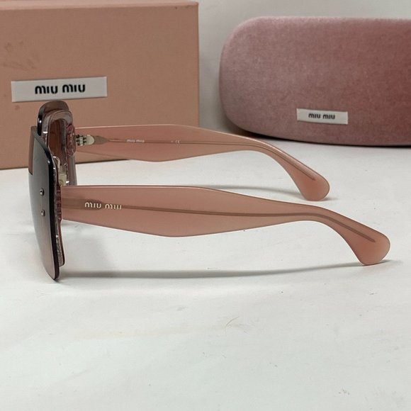 Miu Miu Sunglasses Pink Tinted Glitter Rims - Picture 4 of 11